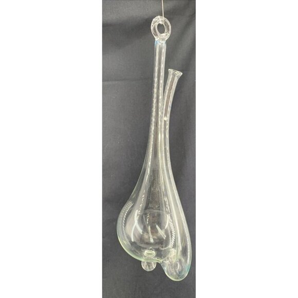 Weather Liquid Barometer Hanging Thunder Bottle Hand Blown Clear 10" - Picture 1 of 5